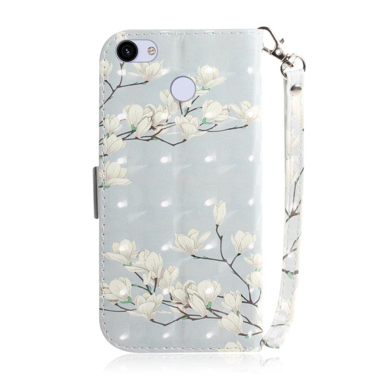 3D Painting Mognolia Pattern Coloured Drawing Horizontal Flip Leather Case for Google Pixel 3a XL, with Holder & Card Slots & Wallet