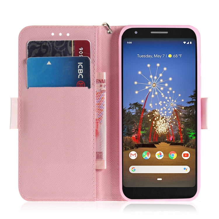3D Painting Mognolia Pattern Coloured Drawing Horizontal Flip Leather Case for Google Pixel 3a, with Holder & Card Slots & Wallet