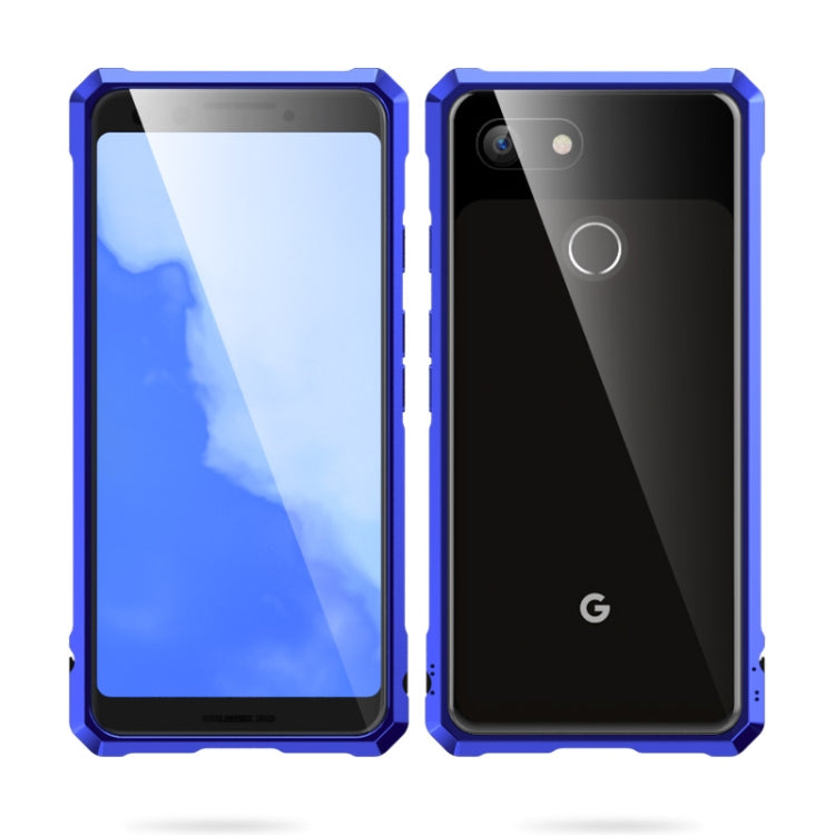 Snap-on Aluminum Frame and Tempered Glass Back Plate Case for Google Pixel 3