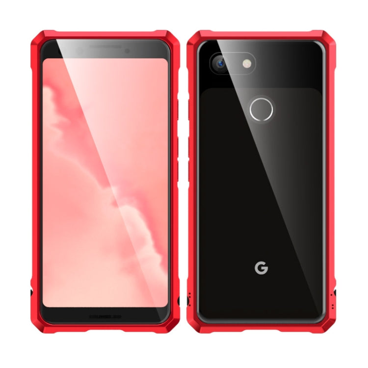 Snap-on Aluminum Frame and Tempered Glass Back Plate Case for Google Pixel 3