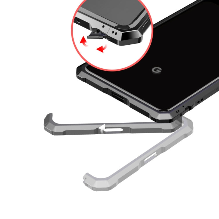 Snap-on Aluminum Frame and Tempered Glass Back Plate Case for Google Pixel 3