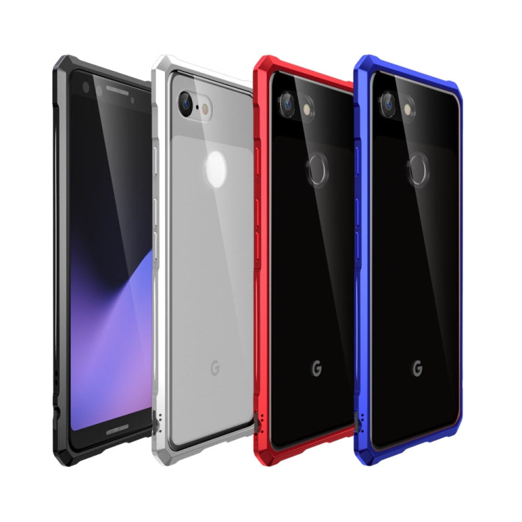 Snap-on Aluminum Frame and Tempered Glass Back Plate Case for Google Pixel 3XL