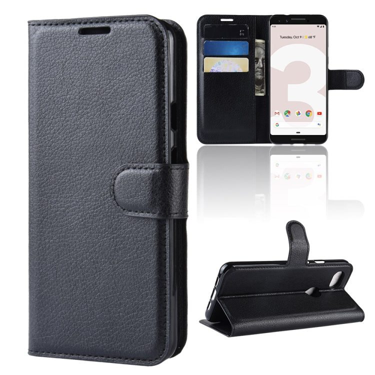 Litchi Texture Horizontal Flip Leather Case for Google Pixel 3 Lite, with Wallet & Holder & Card Slots
