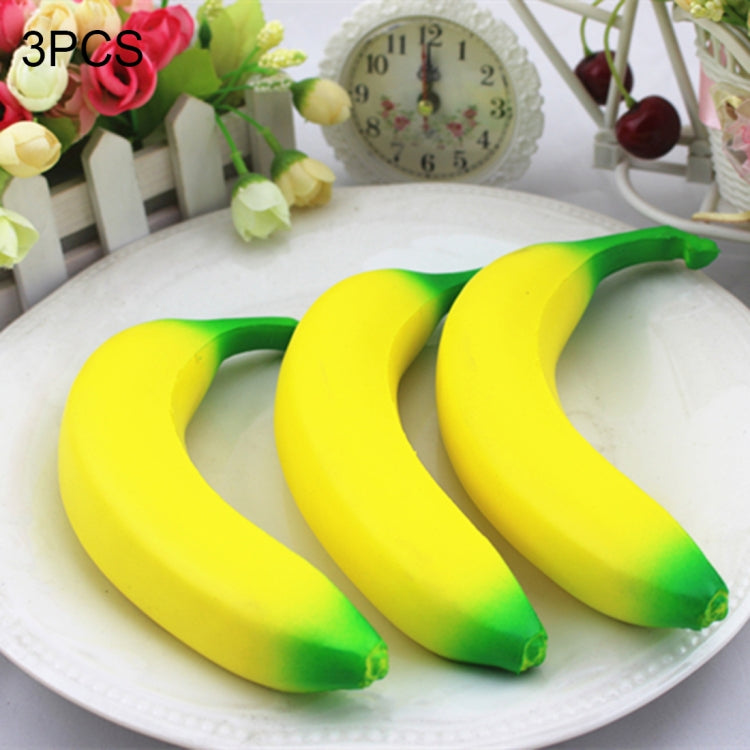 3 PCS Artificial Lifelike Simulation Fake Fruit PU Banana Model Play Food Set for Kids Home House Kitchen Party Decoration Desk Ornament