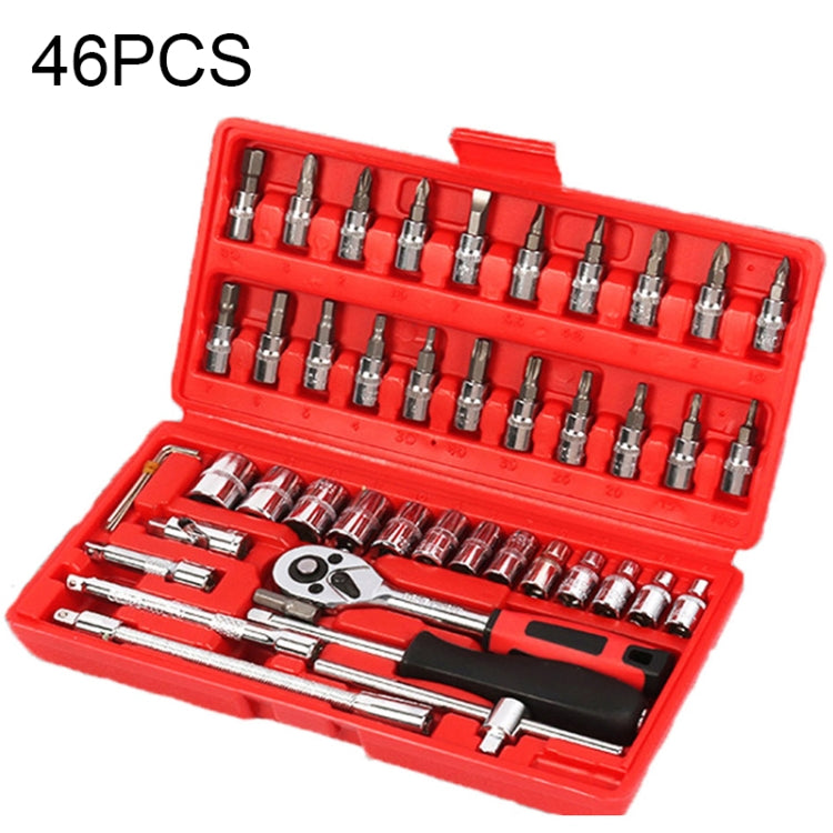 46 In 1 Multi-function Car Repair Combination Toolbox Ratchet Wrench Set