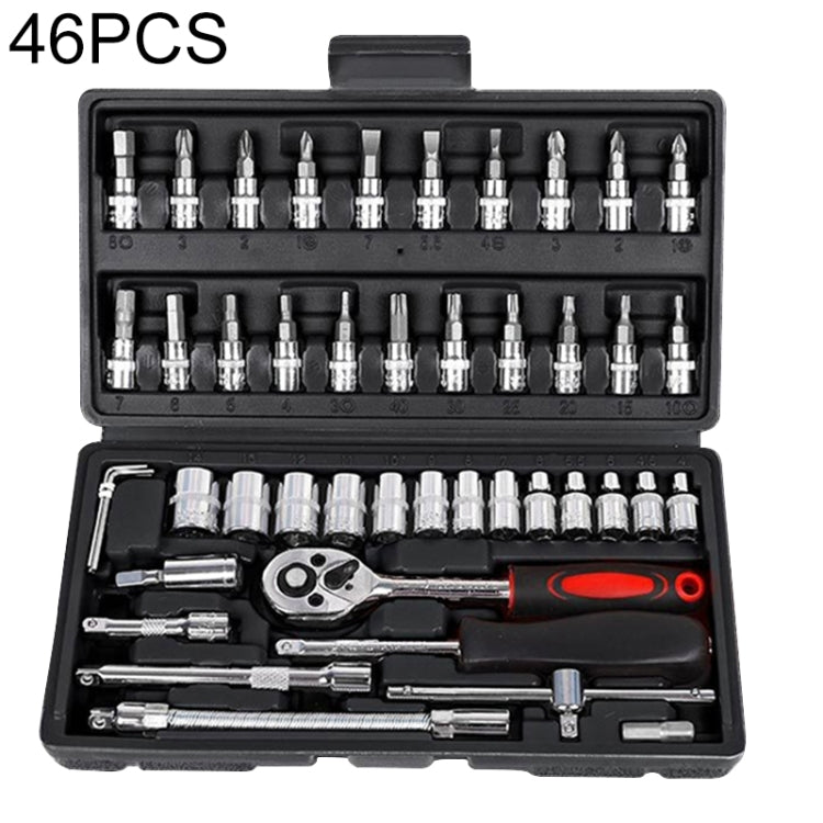 46 In 1 Multi-function Car Repair Combination Toolbox Ratchet Wrench Set
