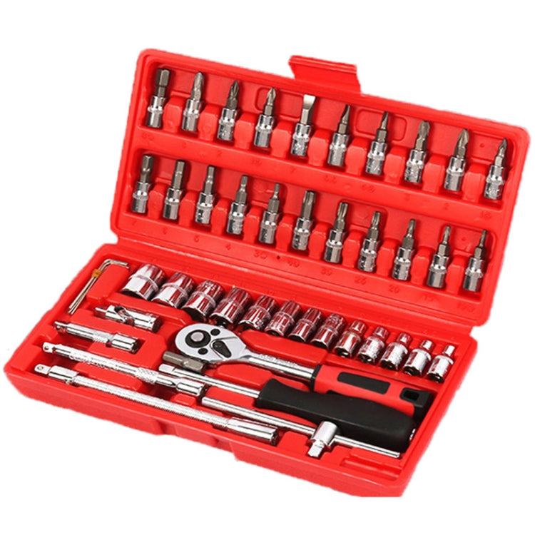 46 In 1 Multi-function Car Repair Combination Toolbox Ratchet Wrench Set