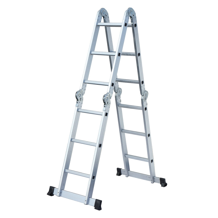 [US Warehouse] 12.2ft Household Multifunctional Aluminum Alloy Small Joint Foldable Telescopic Ladder 12-step Unloading Ladder