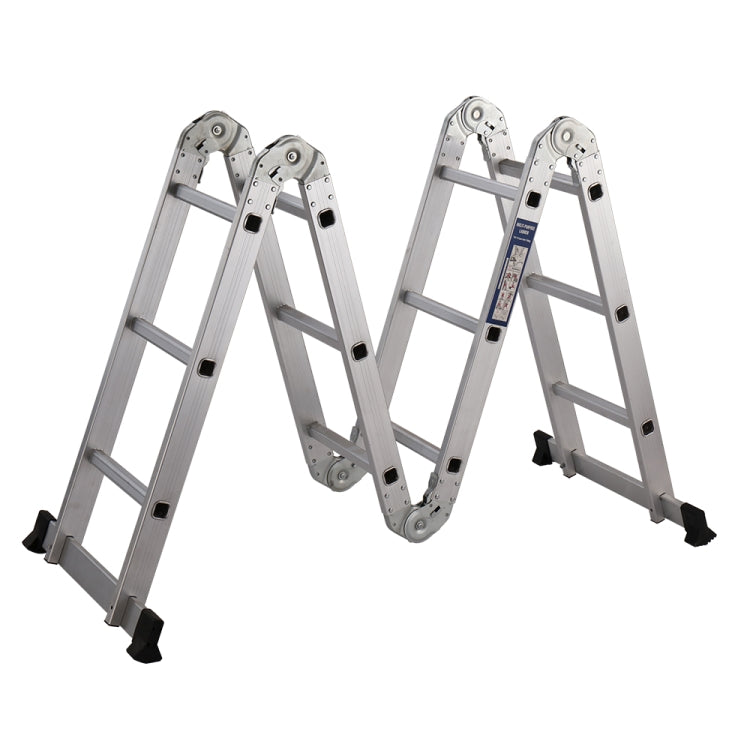 [US Warehouse] 12.2ft Household Multifunctional Aluminum Alloy Small Joint Foldable Telescopic Ladder 12-step Unloading Ladder