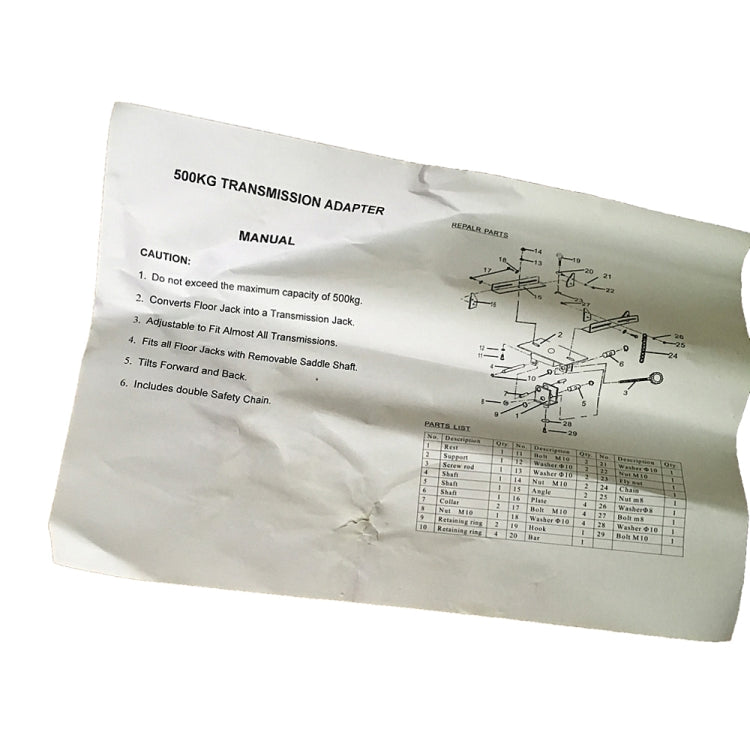 [US Warehouse] Carbon Steel Gearbox Trolley Jack Adapter Bracket, Bearing Capacity: 0.5 Tons