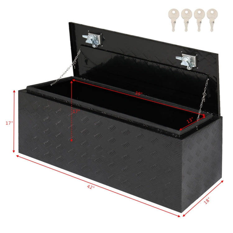 [US Warehouse] B Style Aluminum 5-bar Pattern Tool Box with Double Locks, Size: 42 x 18 x 17 inch