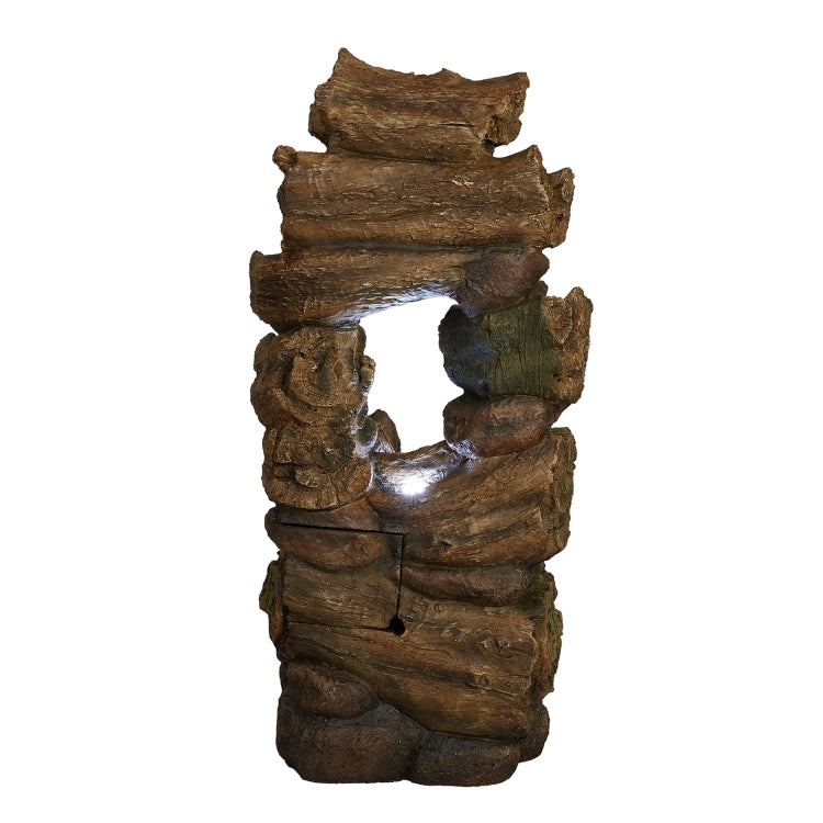 [US Warehouse] Indoor and Outdoor Landscape Standing Rockery 8-cascading Bowl Shape Fountain Decoration with White LED Lights, Size: 39.37 x 18.5 x 13.39 inch