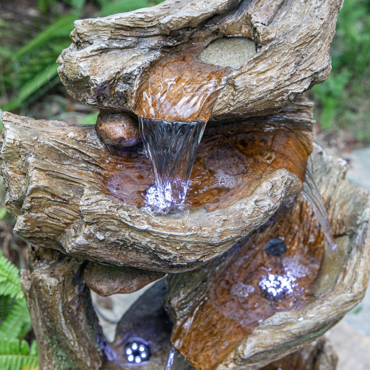 [US Warehouse] Indoor and Outdoor Landscape Standing Rockery 6-cascading Bowl Shape Fountain Decoration with White LED Lights, Size: 41.34 x 18.31 x 14.57 inch