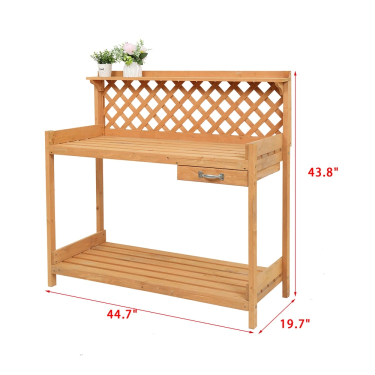 [US Warehouse] Rectangular Wooden Garden Workbench with Drawers, Size: 44.7 x 43.8 x 19.7 inch