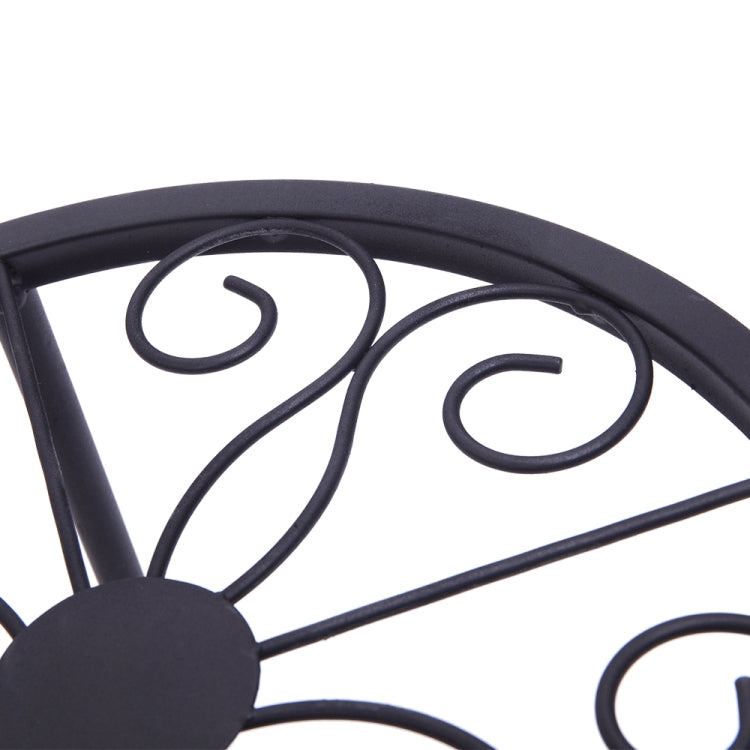 [US Warehouse] 4 PCS / Set Round Pattern Iron Plant Shelves(Black)