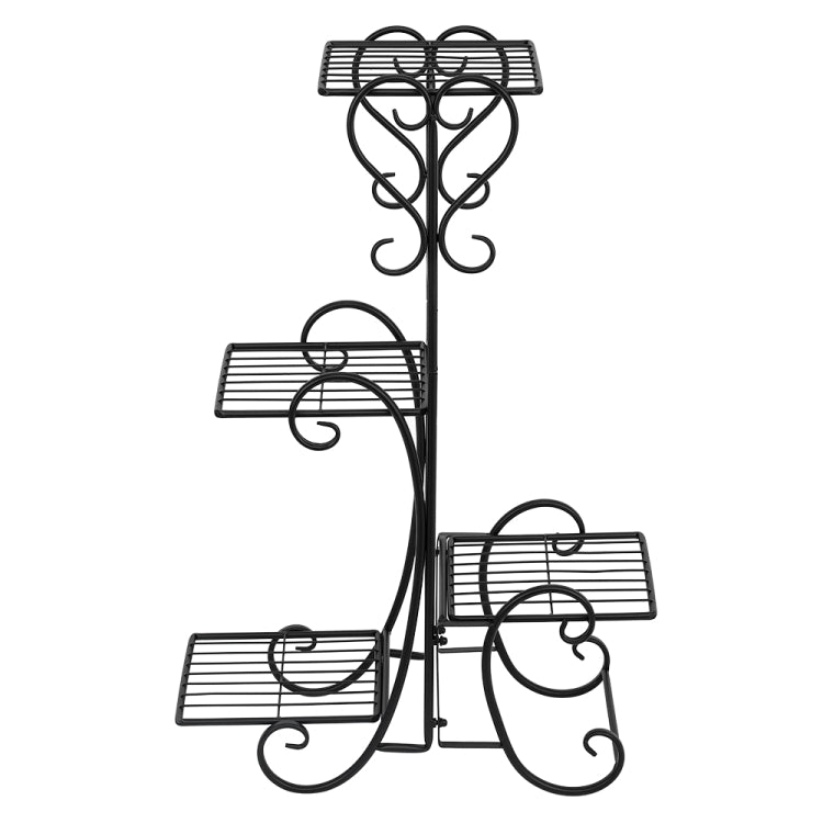 [US Warehouse] Indoor Outdoor Garden Square Flower Metal Shelves Plant Pot Stand Iron Decoration, Height: 82cm