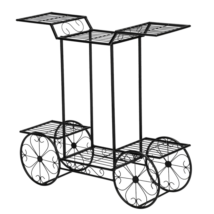 [US Warehouse] Car Shape Plant Shelf 6 Stand Iron Decoration, Size: 78.74 x 25.4 x 75.44cm