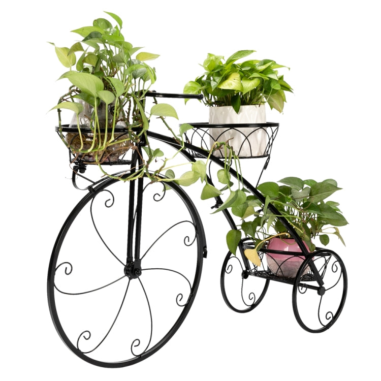 [US Warehouse] Tricycle Shape Plant Shelf 3 Stand Iron Decoration, Size: 77.5 x 25.4 x 52cm