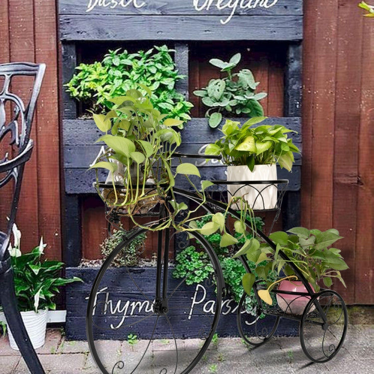 [US Warehouse] Tricycle Shape Plant Shelf 3 Stand Iron Decoration, Size: 77.5 x 25.4 x 52cm