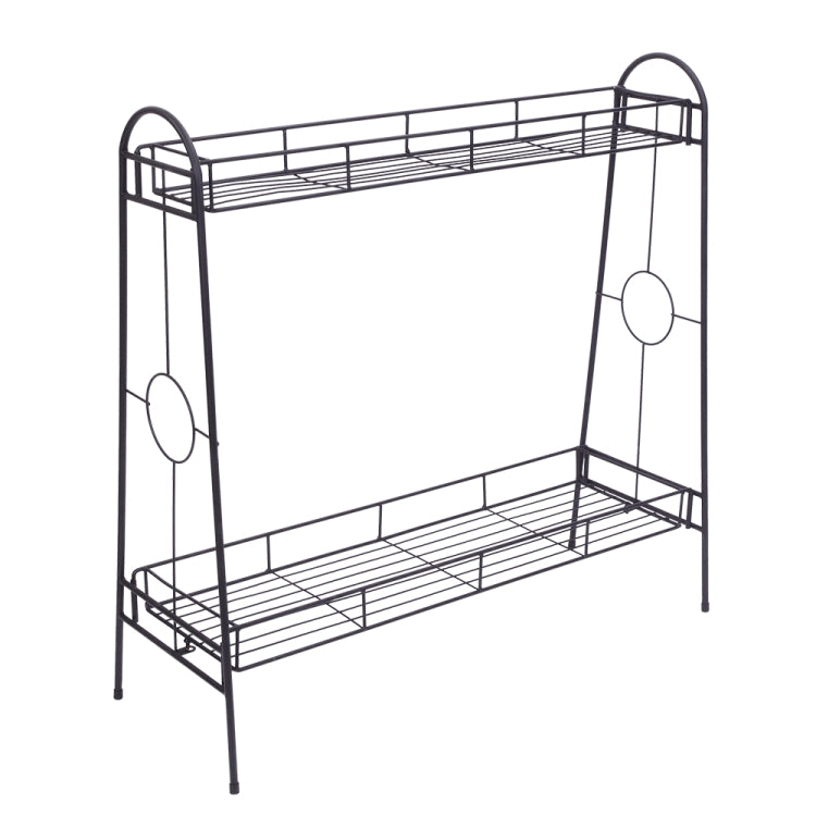 [US Warehouse] 2 Layers Round Pattern Plant Shelf, Size: 83 x 81.5 x 31cm