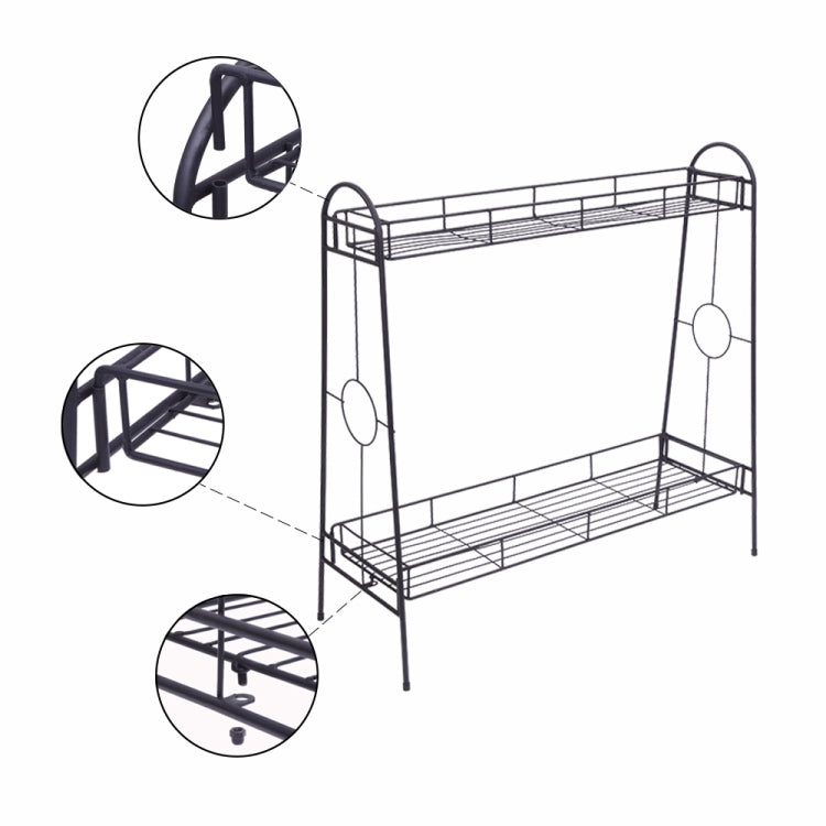 [US Warehouse] 2 Layers Round Pattern Plant Shelf, Size: 83 x 81.5 x 31cm