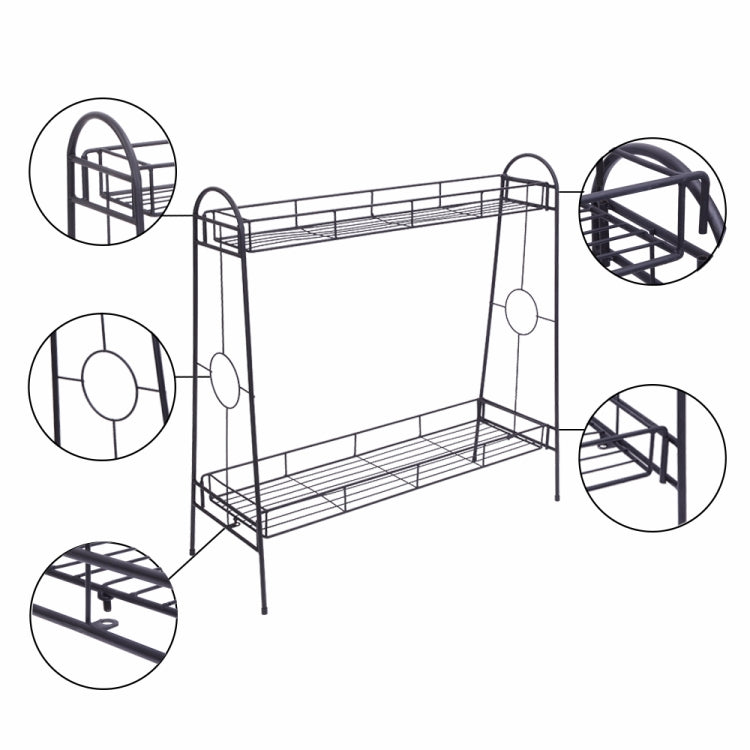 [US Warehouse] 2 Layers Round Pattern Plant Shelf, Size: 83 x 81.5 x 31cm