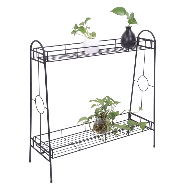 [US Warehouse] 2 Layers Round Pattern Plant Shelf, Size: 83 x 81.5 x 31cm