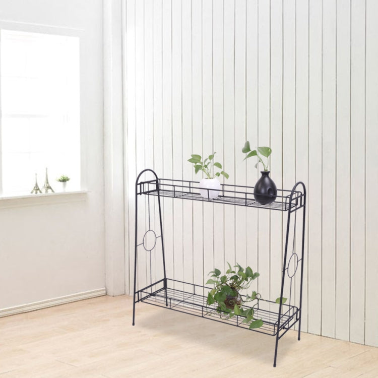 [US Warehouse] 2 Layers Round Pattern Plant Shelf, Size: 83 x 81.5 x 31cm