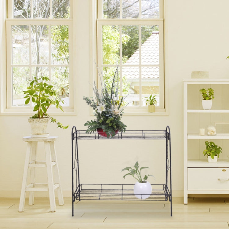 [US Warehouse] 2 Layers Round Pattern Plant Shelf, Size: 83 x 81.5 x 31cm
