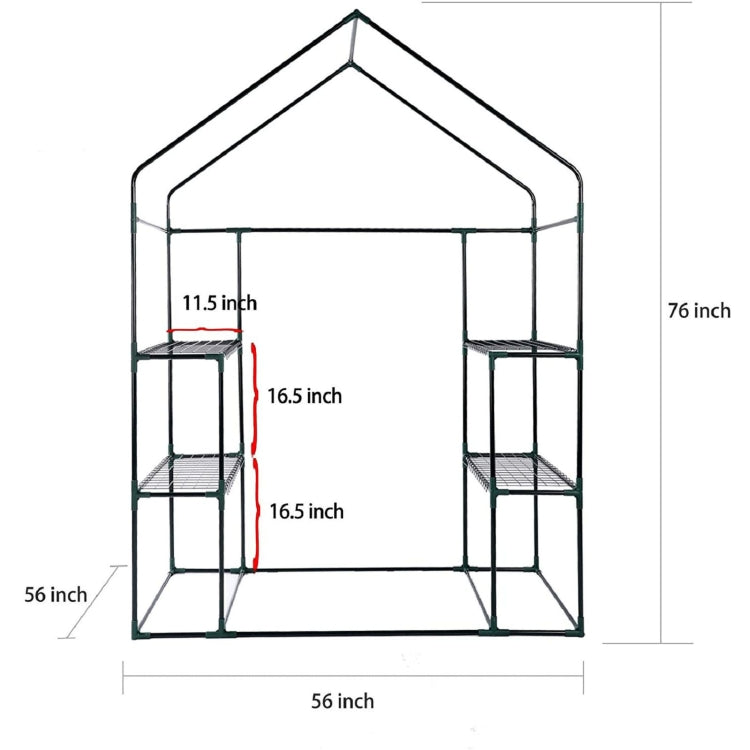 [US Warehouse] Portable Plant Gardening Greenhouse, Size: 56x56x76 inch