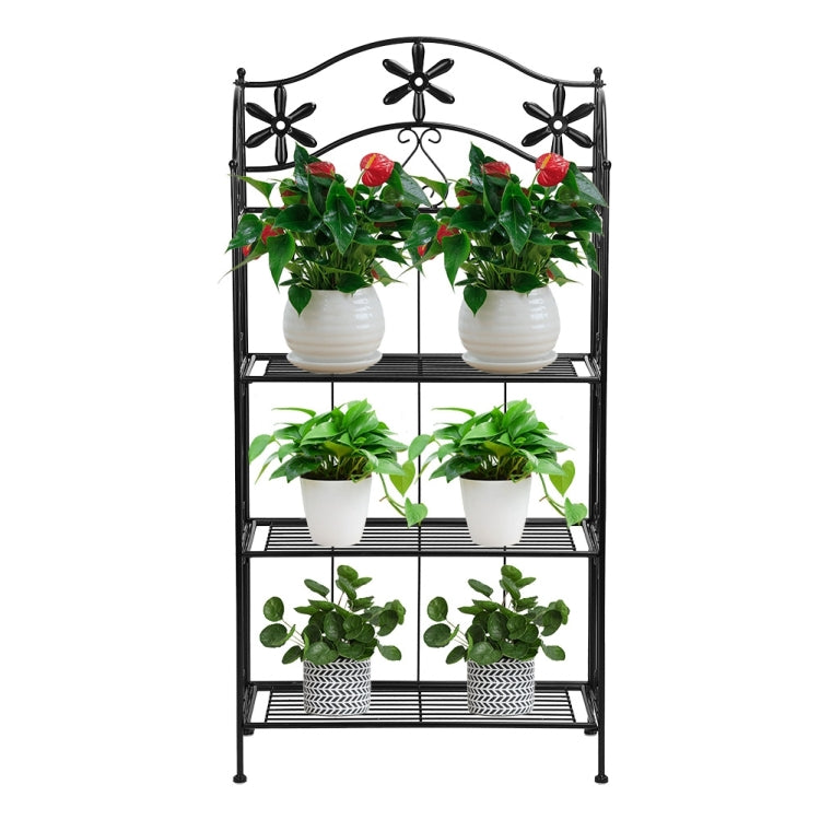 [US Warehouse] Multi-function Three-tier Metal Storage Shelf Flower Plant Stand Bookshelf