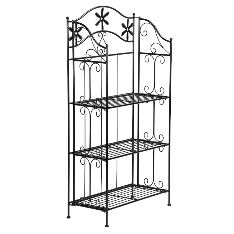 [US Warehouse] Multi-function Three-tier Metal Storage Shelf Flower Plant Stand Bookshelf