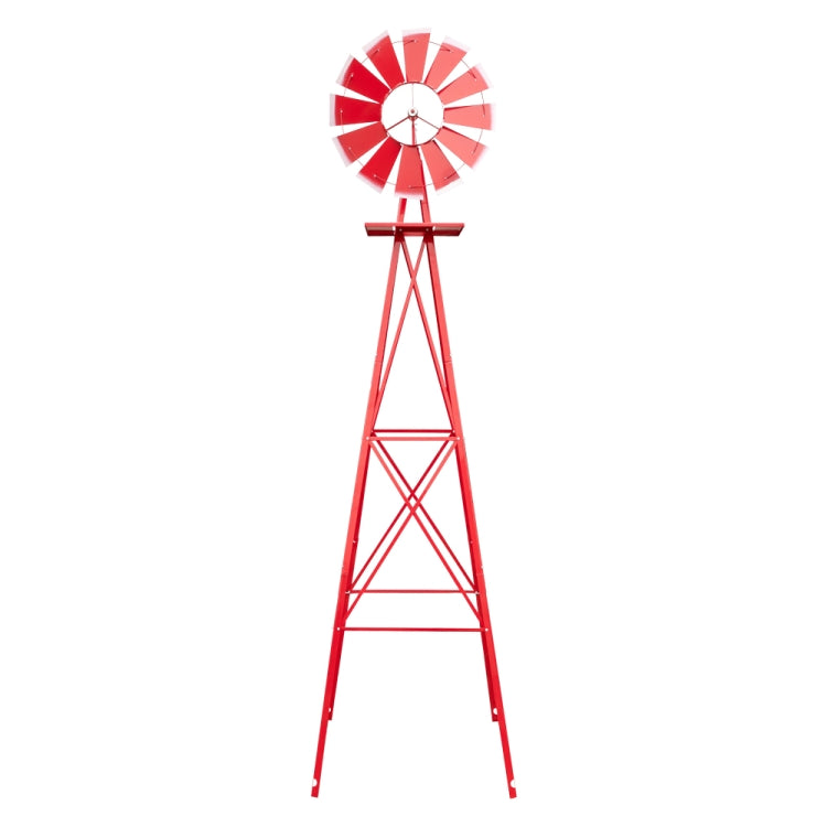 [US Warehouse] Garden Rotatable Iron Windmill, Size: 65x65x244cm (Red)
