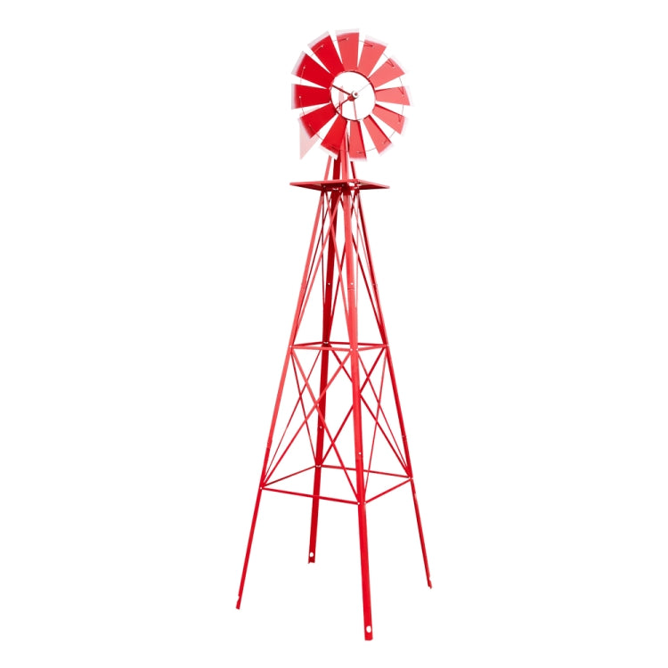 [US Warehouse] Garden Rotatable Iron Windmill, Size: 65x65x244cm (Red)