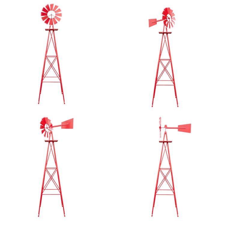 [US Warehouse] Garden Rotatable Iron Windmill, Size: 65x65x244cm (Red)