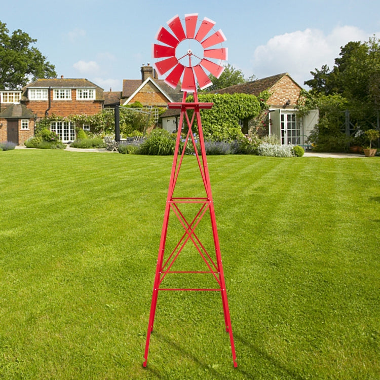 [US Warehouse] Garden Rotatable Iron Windmill, Size: 65x65x244cm (Red)