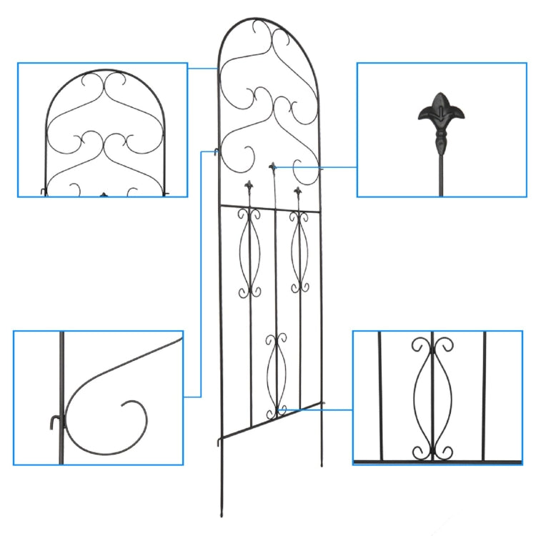 [US Warehouse] 4 PCS Iron Garden Climbing Frame with Oval Top, Size: 46x153cm