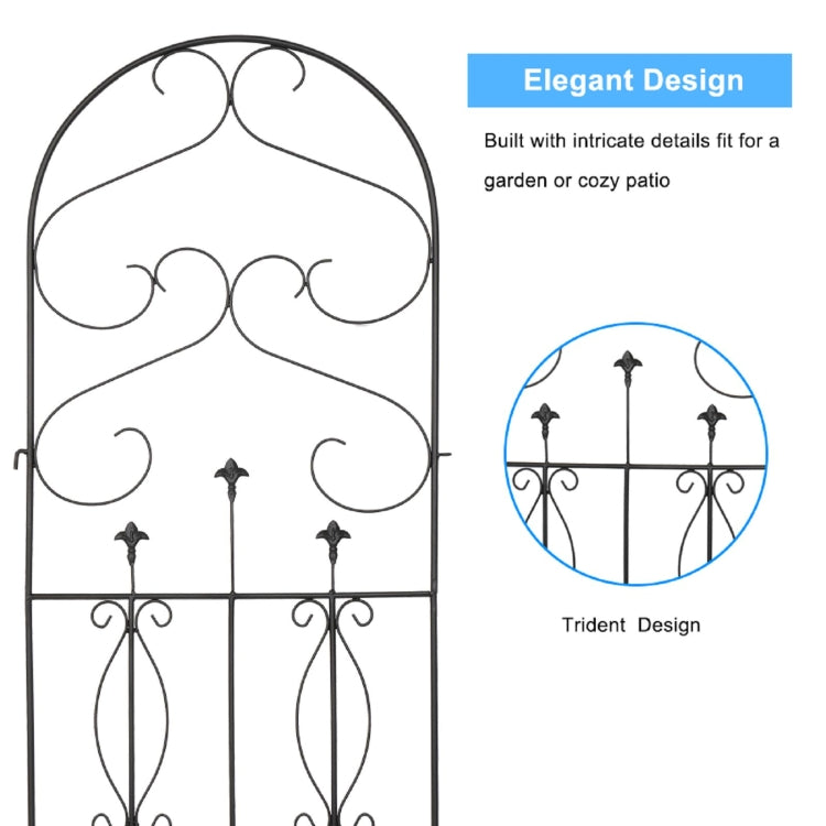 [US Warehouse] 4 PCS Iron Garden Climbing Frame with Oval Top, Size: 46x153cm