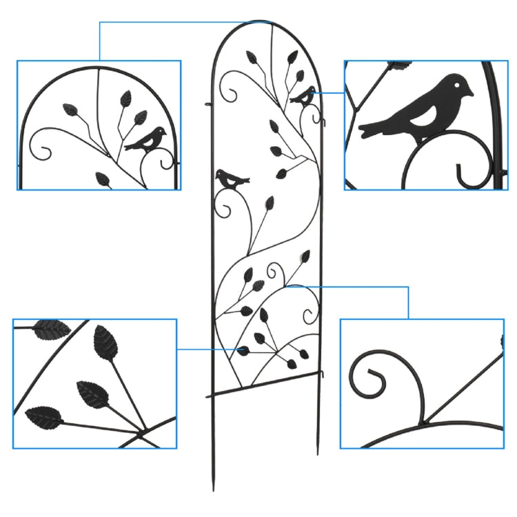 [US Warehouse] 4 PCS Iron Garden Climbing Frame with Oval Roof, Size: 38x117cm