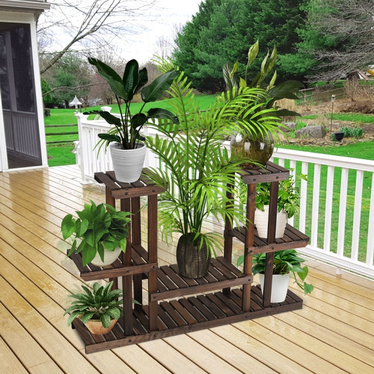 [US Warehouse] PG-S05 4 Tier Multifunctional Bamboo Plant Flower Stand