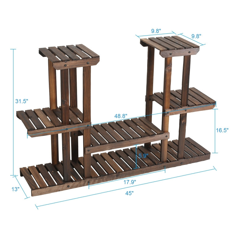 [US Warehouse] PG-S05 4 Tier Multifunctional Bamboo Plant Flower Stand