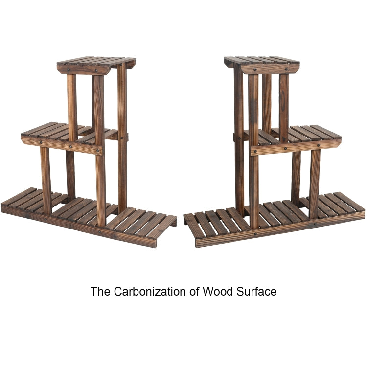 [US Warehouse] PG-S04 3 Tier Multifunctional Bamboo Plant Flower Stand