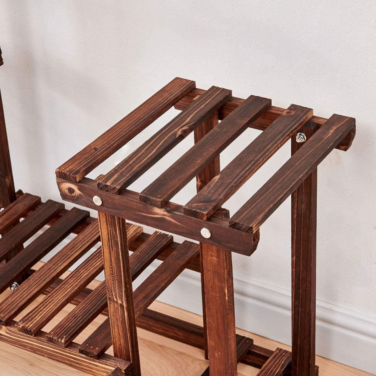 [US Warehouse] Indoor Outdoor 4 Tier Wood Plant Stand Flower Pots Holder, Size: 114.8x24.9x116.1cm