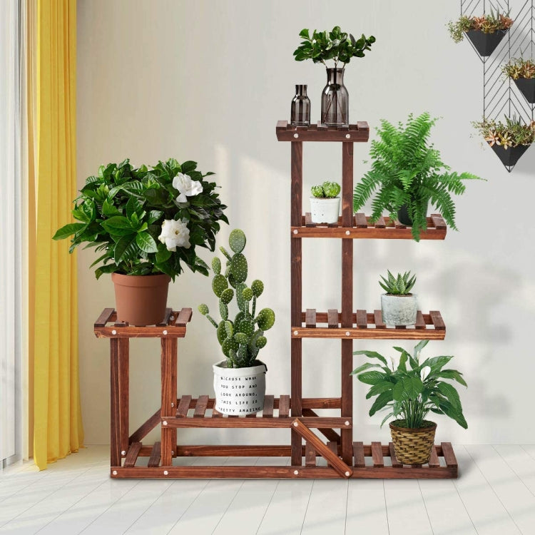 [US Warehouse] Indoor Outdoor 4 Tier Wood Plant Stand Flower Pots Holder, Size: 95x24.9x95cm
