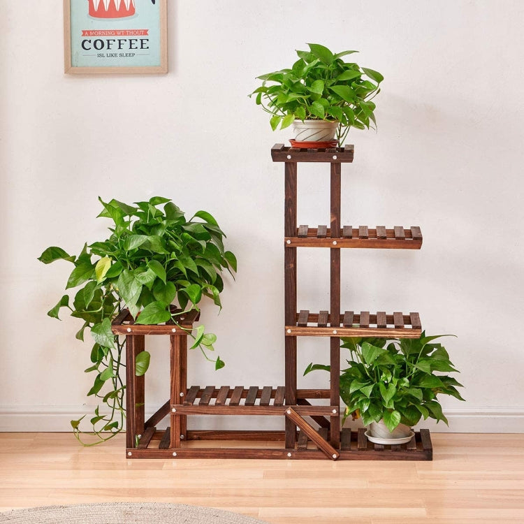 [US Warehouse] Indoor Outdoor 4 Tier Wood Plant Stand Flower Pots Holder, Size: 95x24.9x95cm