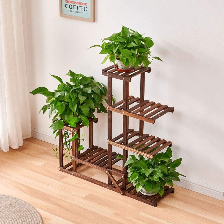 [US Warehouse] Indoor Outdoor 4 Tier Wood Plant Stand Flower Pots Holder, Size: 95x24.9x95cm