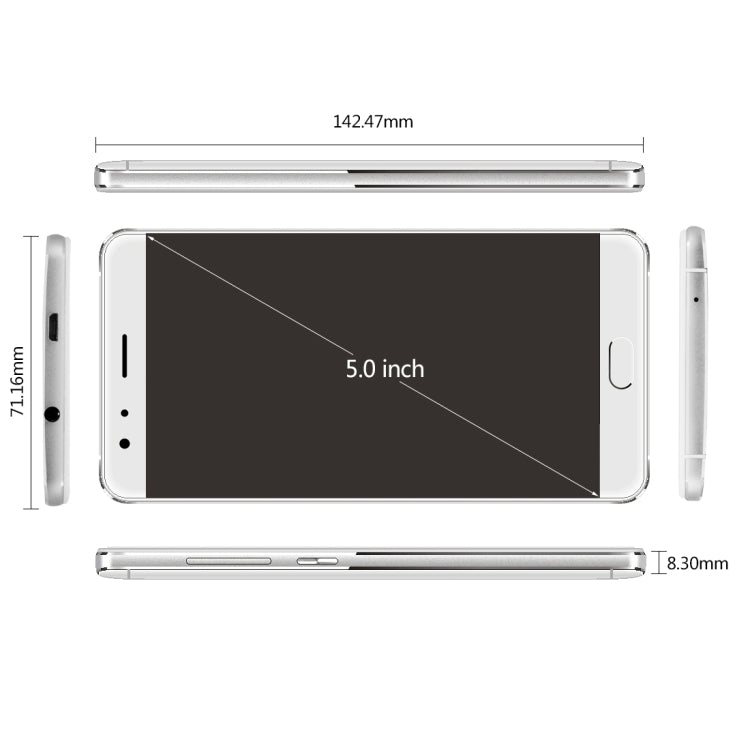 HAWEEL H1, 1GB+8GB, Network: 3G, 5.0 inch Android 6.0 MTK6580 Quad Core 1.2GHz, 2300mAh Capacity Battery