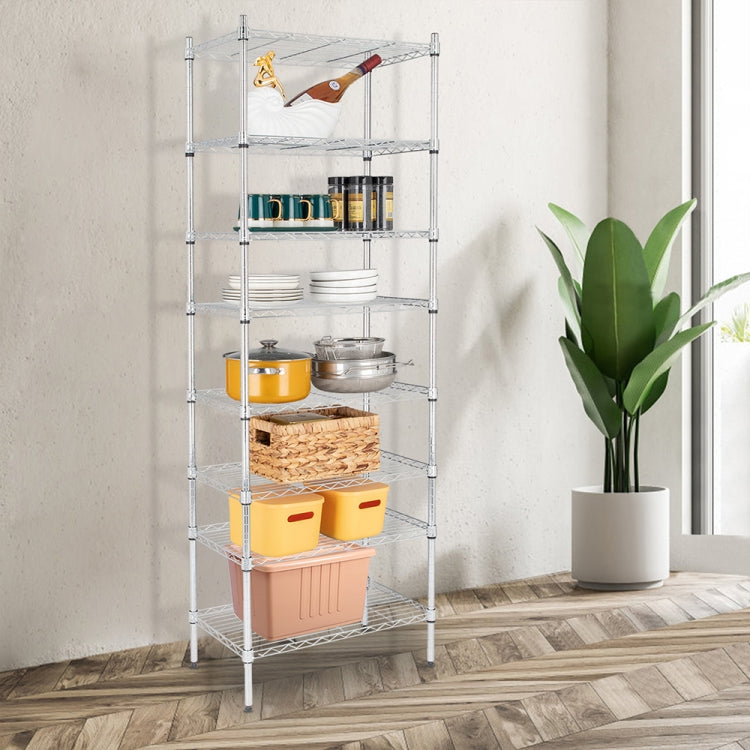 [US Warehouse] 8-layer Adjustable Electroplated Iron Shelf, Size: 70.9 x 23.6 x 13.8 inch