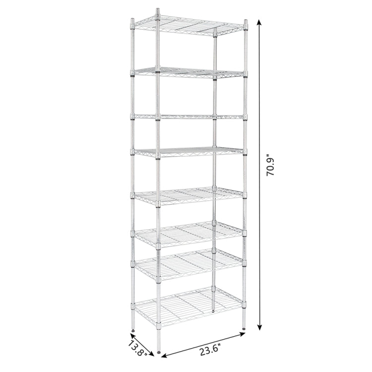 [US Warehouse] 8-layer Adjustable Electroplated Iron Shelf, Size: 70.9 x 23.6 x 13.8 inch