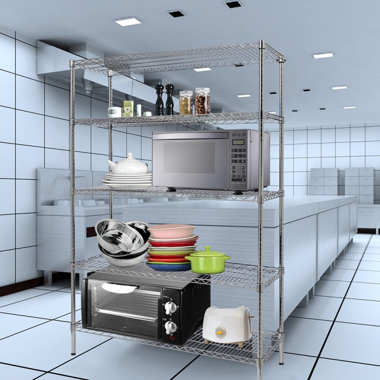 [US Warehouse] 5-layer Adjustable Electroplated Iron Shelf, Size: 70.9 x 41.7 x 17.7 inch